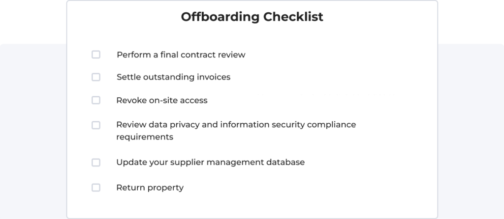 Supplier Offboarding Checklist